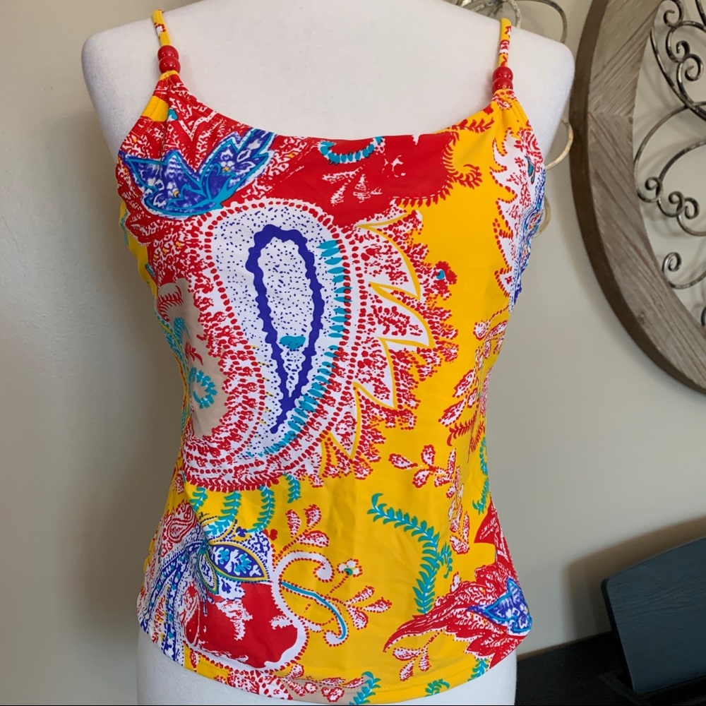 U.S. POLO ASSN. Size XL Bright Yellow Tankini Swimsuit Top